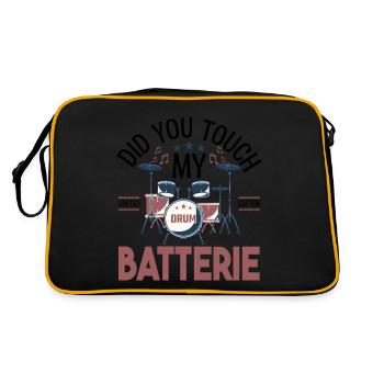 Did you touch my Drums, Drummer Gift Drums - Retro Bag - black/gold - Back