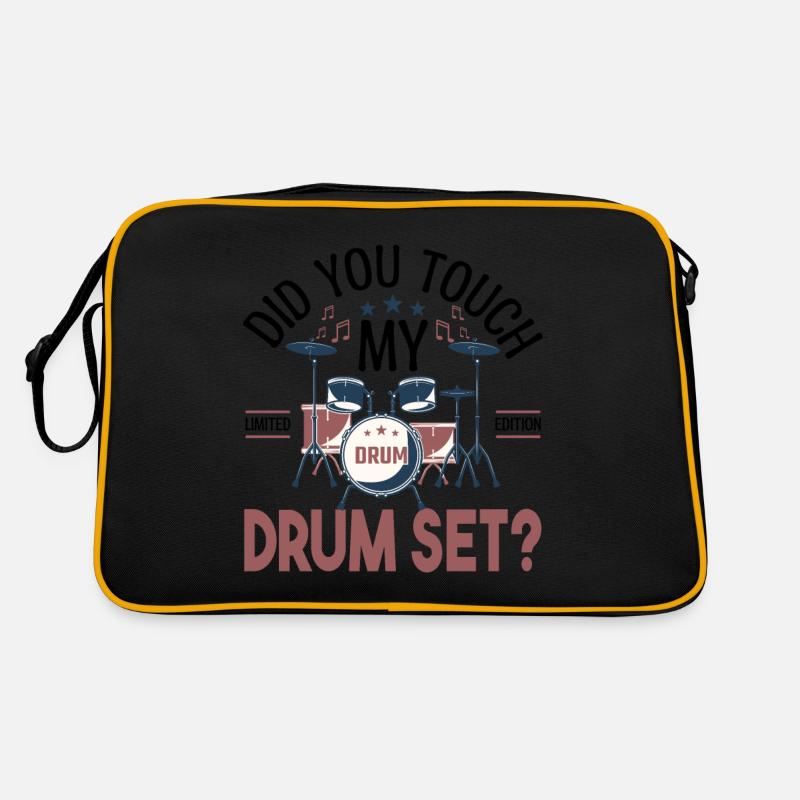 Did you touch my Drum set, Cadeau batteur Batterie Sac Retro
