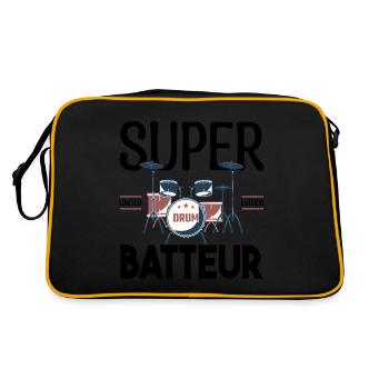 Super Batteur. Cadeau batteur. bassiste. Musicien. - Sac Retro - noir/or - Dos