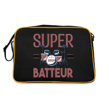 Super Batteur. Cadeau batteur. bassiste. Musicien. - Sac Retro - noir/or - Dos