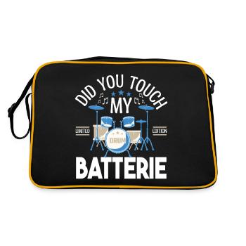 Did you touch my Drums, Drummer Gift Drums - Retro Bag - black/gold - Back