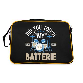 Did you touch my Drums, Drummer Gift Drums - Retro Bag - black/gold - Back