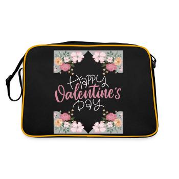 Saint-Valentin, Joyeuse-Saint-Valentin, dicton, fleurs - Sac Retro - noir/or - Dos