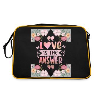 L’amour de la Saint-Valentin est la réponse, en disant, les fleurs - Sac Retro - noir/or - Dos
