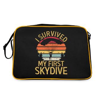 I survived my first parachute jump - Retro Bag - black/gold - Back