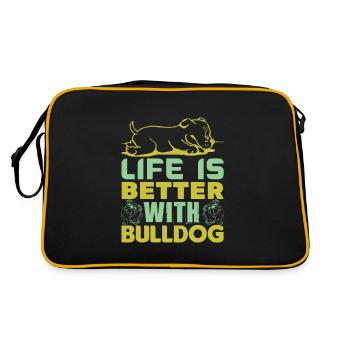 LA VIE EST MEILLEURE AVEC BULLDOG - Sac Retro - noir/or - Dos