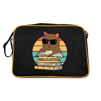 Livre d’étude Livres Cat aime et aime les livres. - Sac Retro - noir/or - Dos