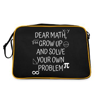 Math Funny Student Saying Math Teacher - Retro Bag - black/gold - Back