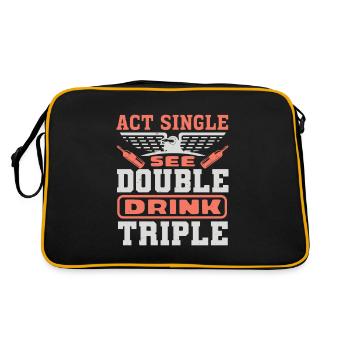 ACT SINGLE SE DOUBLE DRINK TRIPLE - Retro Bag - black/gold - Back