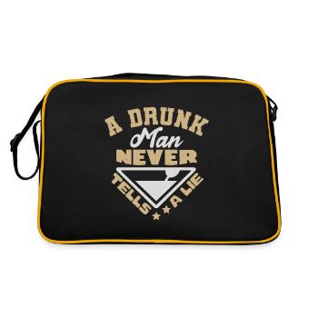 A DRUNK MAN NEVER TELLS A LIE - Retro Bag - black/gold - Back