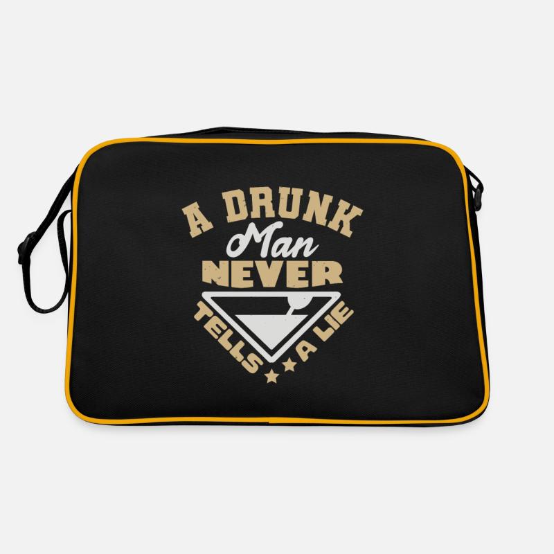 A DRUNK MAN NEVER TELLS A LIE Retro Bag