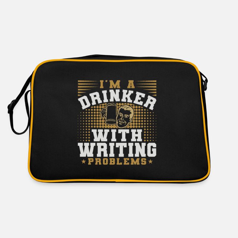 I AM A DRINKER WITH WRITING PROBLEMS Retro Bag