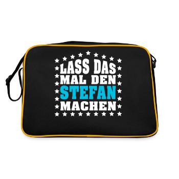 Lass das mal den MARTIN machen Vornamen Spruch - Retro Tasche - Schwarz/Gold - Hinten