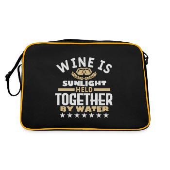 WINE IS SUNLIGHT HELD TOGETHER BY WATER - Retro Bag - black/gold - Back