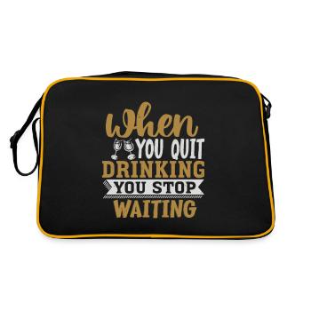 LORSQUE VOUS ARRÊTEZ DE BOIRE, VOUS ARRÊTEZ D’ATTENDRE - Sac Retro - noir/or - Dos