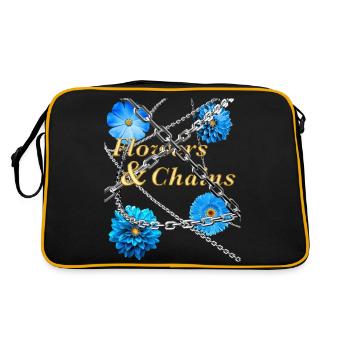 Flowers and Chains - Retro Tasche - Schwarz/Gold - Hinten