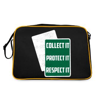 Collect It Protect It Respect It Funny TCG Trading - Retro Bag - black/gold - Back