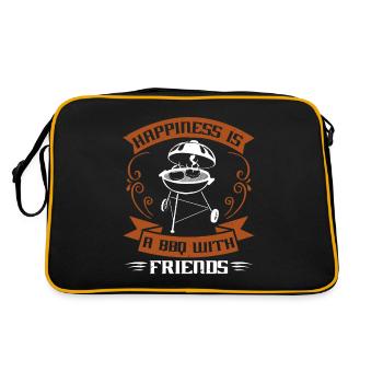 LE BONHEUR EST UN BARBECUE AVEC UN AMI - Sac Retro - noir/or - Dos