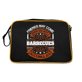 AMIS MES ALLÉES ET VENUES MAIS LE BARBECUE S’ACCUMULE - Sac Retro - noir/or - Dos