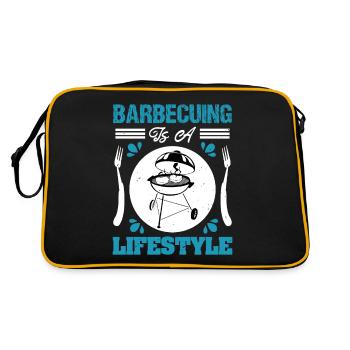 BARBECUING IS A LIFESTYLE - Retro Bag - black/gold - Back
