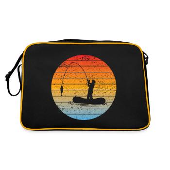Pêche Pêche Pêche Pêcheur Pêcheur Hameçon - Sac Retro - noir/or - Dos