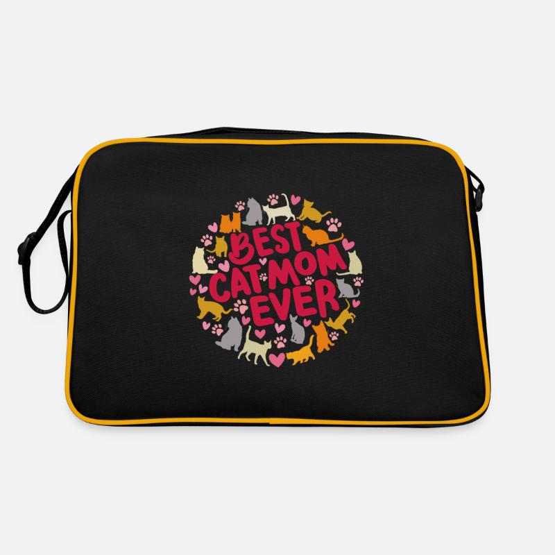 Best Cat Mom Ever Clowder Kitten Retro Bag