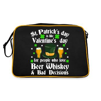 Lustiger St. Patrick's Day Paddy Saint Patrick Irish - Retro Tasche - Schwarz/Gold - Hinten