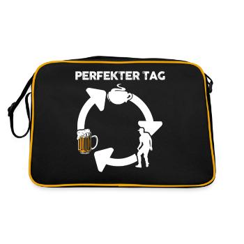 Tanzen Party Musik Bier Tänzer - Retro Tasche - Schwarz/Gold - Hinten