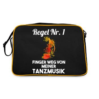 Tanzen Party Musik Tänzer - Retro Tasche - Schwarz/Gold - Hinten