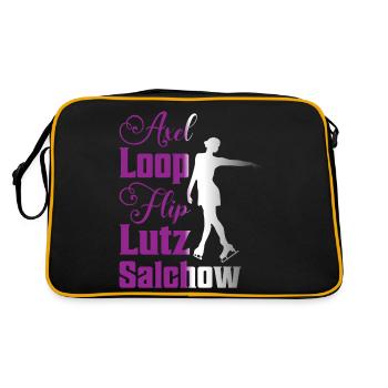 Axel Loop Flip Lutz Salchow Figure Skater Skating - Retro Bag - black/gold - Back