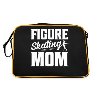 Figure Skating Mom Ice Skater Mother - Retro Tasche - Schwarz/Gold - Hinten