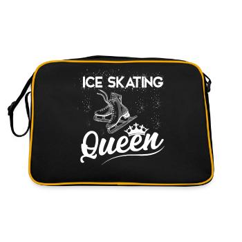 Ice Skating Queen Figure Skater Skating - Retro Tasche - Schwarz/Gold - Hinten