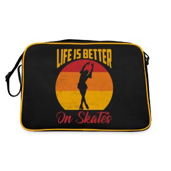 Life Is Better On Skates Skating Figure Skater - Retro Bag - black/gold - Back