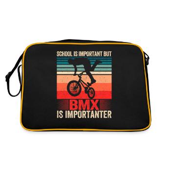 School is important, but BMX is even more important - Retro Bag - black/gold - Back
