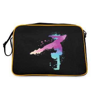 Turnen | Turnerin Gymnastik Turnen Mädchen Frauen - Retro Tasche - Schwarz/Gold - Hinten