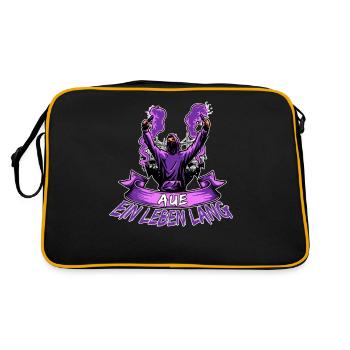 Aue ein Leben lang - Retro Tasche - Schwarz/Gold - Hinten