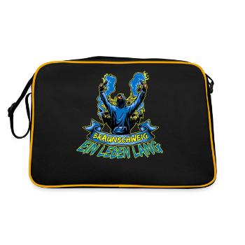 Braunschweig ein Leben lang - Retro Tasche - Schwarz/Gold - Hinten