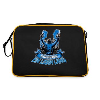 Duisburg ein Leben lang - Retro Tasche - Schwarz/Gold - Hinten
