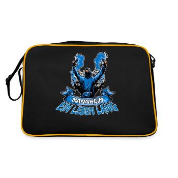Mannheim ein Leben lang - Retro Tasche - Schwarz/Gold - Hinten