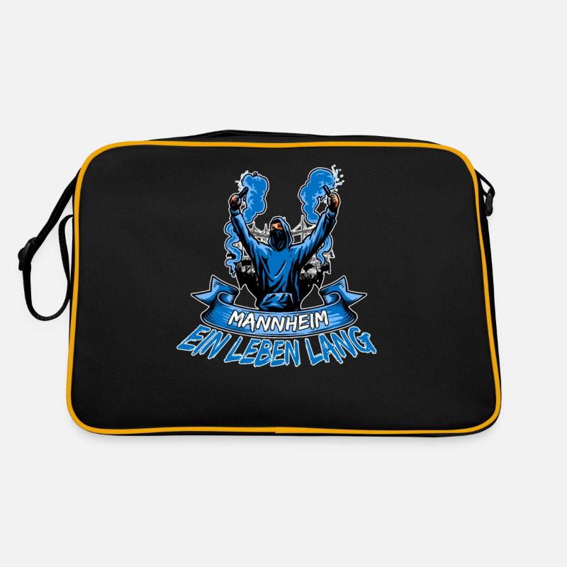 Mannheim ein Leben lang - Retro Tasche - Schwarz/Gold