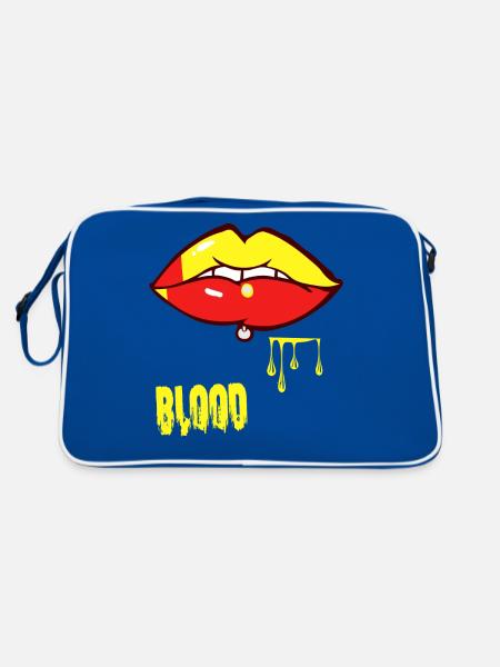 piercing & blood - Retro Bag - blue/white - Back
