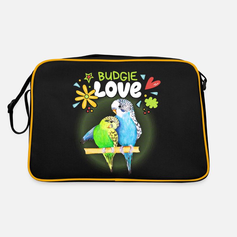 Perruche, couple amoureux, perruches Sac Retro