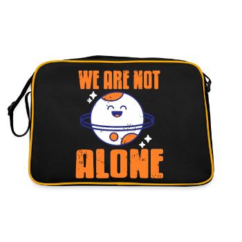 We Are Not Alone Retro Vintage Space Planets - Retro Tasche - Schwarz/Gold - Hinten