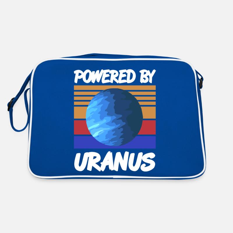 Powered By URANUS Retro Solar System Planet Retro Tasche