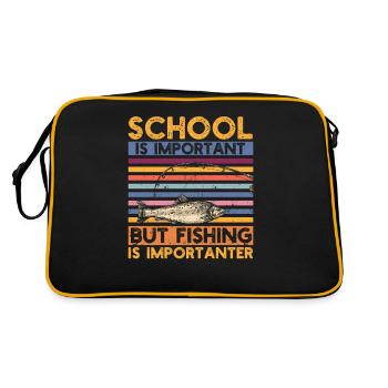 School is important, but fishing is even more important - Retro Bag - black/gold - Back