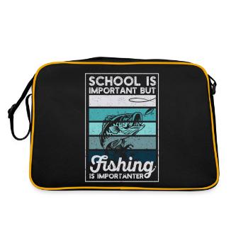 School is important, but fishing is even more important - Retro Bag - black/gold - Back