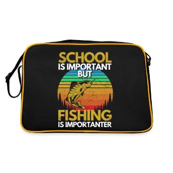 School is important, but fishing is even more important - Retro Bag - black/gold - Back