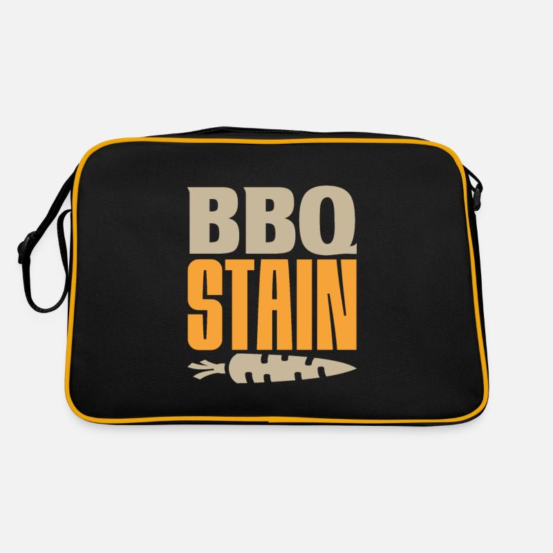 BBQ FLECKEN - Retro Tasche - Schwarz/Gold