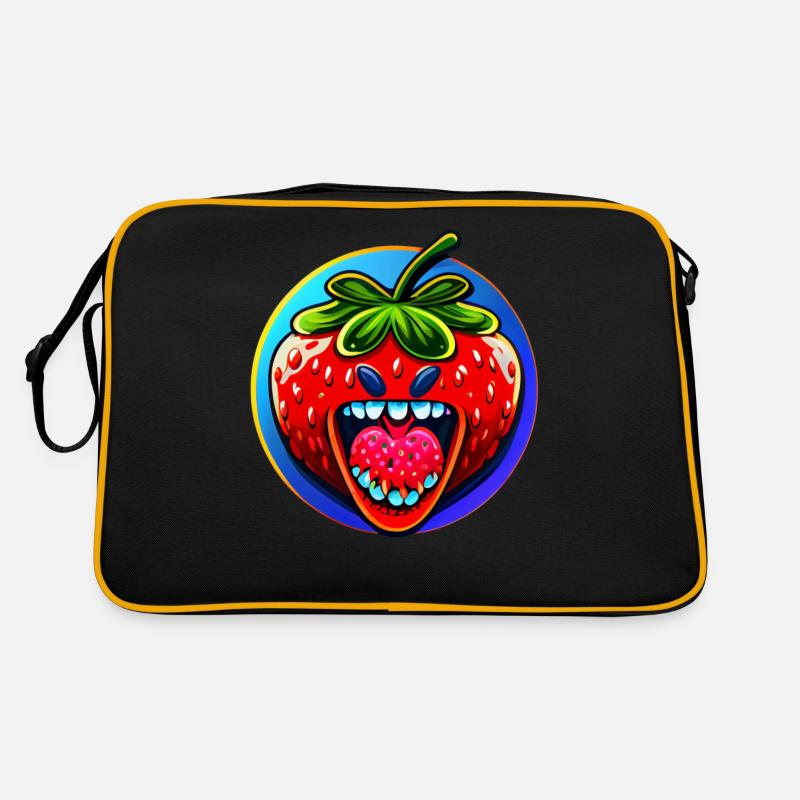 Erdbeeren machen glücklich und sind lecker Retro Tasche
