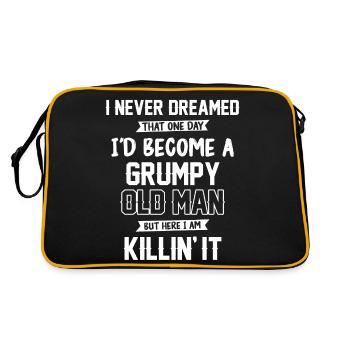 Funny Grumpy Old Man Killin 'it Grandpa Grandpa - Retro Bag - black/gold - Back